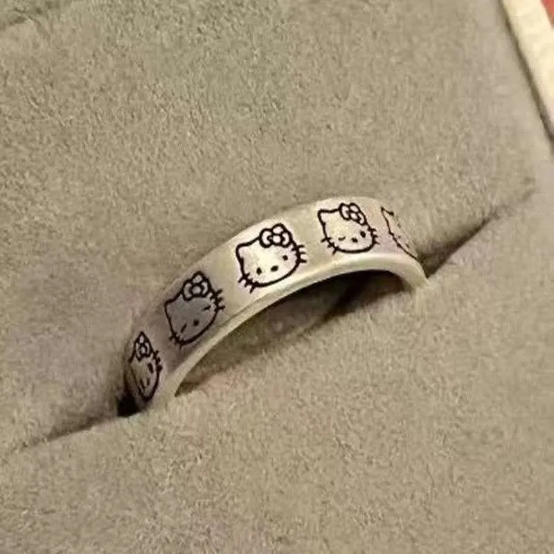 Nouveau mignon Hello Kitty doigt ouverture anneaux pour femmes dessin animé mode bijoux anneaux accessoires Anime fille enfant cadeaux
