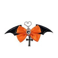 Porte-clés pendentif chauve-souris diabolique, élégant et cool, style Halloween sombre, accessoire de sac