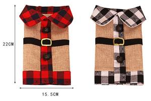 Nordic lino Plaid decorazioni natalizie Festive copri bottiglia di vino e decorazioni per la festa di casa per l'atmosfera - Product Image 2