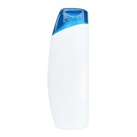 Bouteille en plastique incurvée bleue et blanche avec bouchon à vis d'une capacité de 150ml pour le marché des articles de toilette
