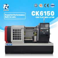 Tour CNC horizontal à banc plat robuste CK6150 pour tournage automatique de métaux, système GSK Fanuc en option, disque d'arbre 220V simple