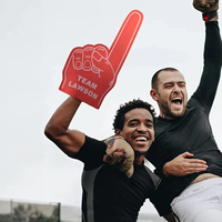 Doigt géant en mousse personnalisé avec texte |   Idéal pour encourager les supporters le jour du match, souvenir pour les fans et cadeau promotionnel pour les événements