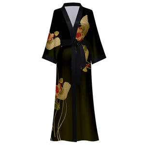 Conjunto de Pijama de Verano para Mujer, Elegante y Clásico, de Poliéster con Encaje, Cintura Elástica con Cordón, Mangas Largas y Transpirable - Product Image 1