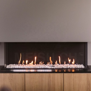 Cheminée à <span class=keywords><strong>gaz</strong></span> suspendue moderne MEISU.CH avec panneau mural pour téléviseur, insert d'angle australien - Product Image 2