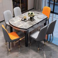 Neuer Moderner Luxus-Esstisch für Restaurant und Wohnzimmer, Klappbar und Erweiterbar, Steinplattentische und Stühle