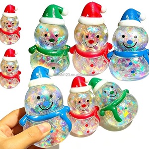 9cm Christmas Santa Claus TPR Maltose Textured <b>Glitter</b> Squeeze Toy Simulated Doll Slow Rebound Stress Relief Fidget Toy - Product Image 4