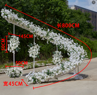 Arche de fleurs artificielles personnalisée en forme de U, blanche et rose, pour la décoration de mariage, D-flower