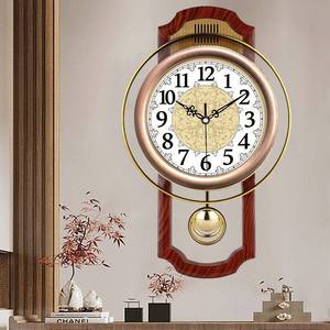 <span class=keywords><strong>Orologio</strong></span> <span class=keywords><strong>da</strong></span> Parete al Quarzo Decorativo Classico Vintage, Cornice Verticale Effetto Legno con <span class=keywords><strong>Pendolo</strong></span> Dorato Oscillante, Silenzioso <span class=keywords><strong>a</strong></span> Singola Faccia - Product Image 4
