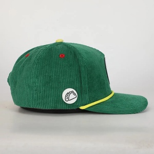 Casquette de baseball unisexe OEM 5 panneaux en velours côtelé avec logo en caoutchouc, cordon de golf, boucle métallique imperméable, vente en gros, personnalisable pour hommes - Product Image 4