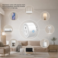 Stop Kontak Pintar WiFi AS Tuya Smart Life APP Pengatur Waktu Hitung Mundur Alexa Voice PC-V0 Tahan Api 1200W Soket Daya Pintar Rumah Kantor
