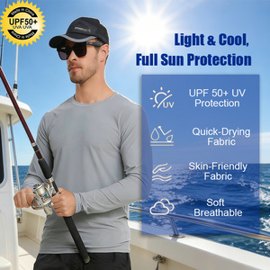 Customized Summer Breathable Long Sleeve Fishing Shirt <b>Sunscreen</b> Quick Drying Long Sleeve UV Fishing Wear - Product Image 2