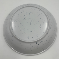 Bol de service alimentaire en mélamine de 33 oz/950 ml/8,5 pouces avec bord noir pour soupe, pâtes, nouilles et salade