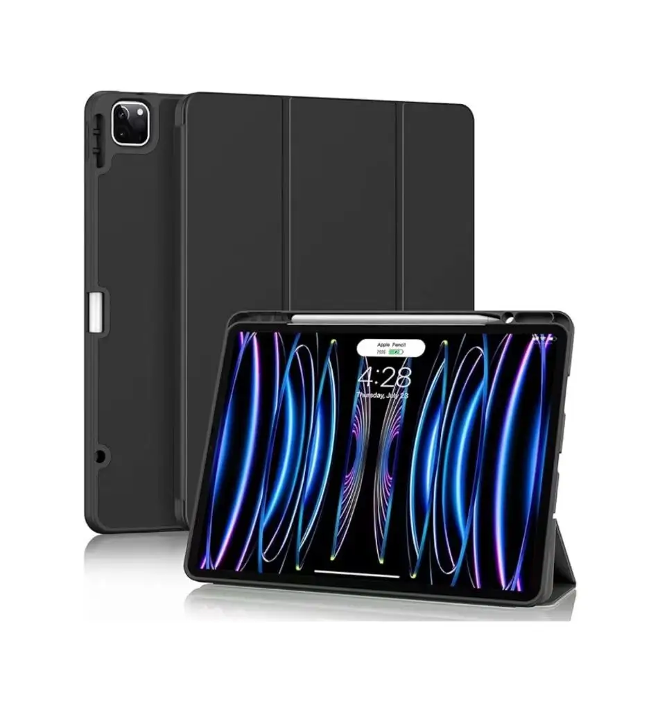 Trifold Stand Smart Case with Soft TPU Back Cover for New iPad Pro 6th/5th 12.9 Inch Case 2022/2021