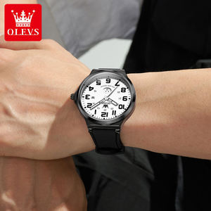 Montre à quartz de luxe OLEVS 5629 pour homme, avec logo personnalisé OEM, affichage semaine par semaine, étanche, design sportif, cadran à aiguilles, alliage 16 mm - Product Image 4