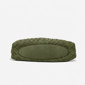Sac fourre-tout vintage en cuir suédé tressé léger pour femme, avec fermoir et bandoulière amovible, capacité 1L, collection Hiver 2026 - Product Image 6