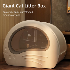 Grande litière pour <span class=keywords><strong>chat</strong></span> entièrement fermée <span class=keywords><strong>et</strong></span> inodore, nouveau design en PP, style tiroir, <span class=keywords><strong>toilette</strong></span> <span class=keywords><strong>et</strong></span> bac à excréments pour <span class=keywords><strong>chat</strong></span> - Product Image 2
