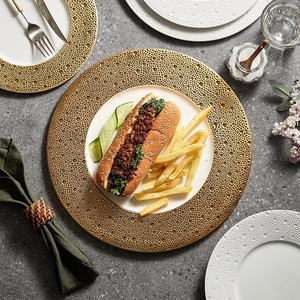 <span class=keywords><strong>Piatto</strong></span> in Ceramica Effetto Pioggia di Meteore, <span class=keywords><strong>Piatto</strong></span> di Lusso a Bordo Basso per Insalate, Bistecche e Piatti Esclusivi per Casa, Hotel e Ristoranti - Product Image 2