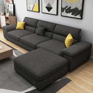 L-Shaped Fabric <b>Sofa</b> Set Removable Washable Living Room Furniture Modern Minimalist Design - Product Image 3