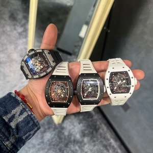 RMseries Tonneau <b>Skeleton</b> <b>Automatic</b> Men's Sports <b>Watch</b> Multicolor Silicone Strap Luxury <b>Skeleton</b> Wristwatch - Product Image 1
