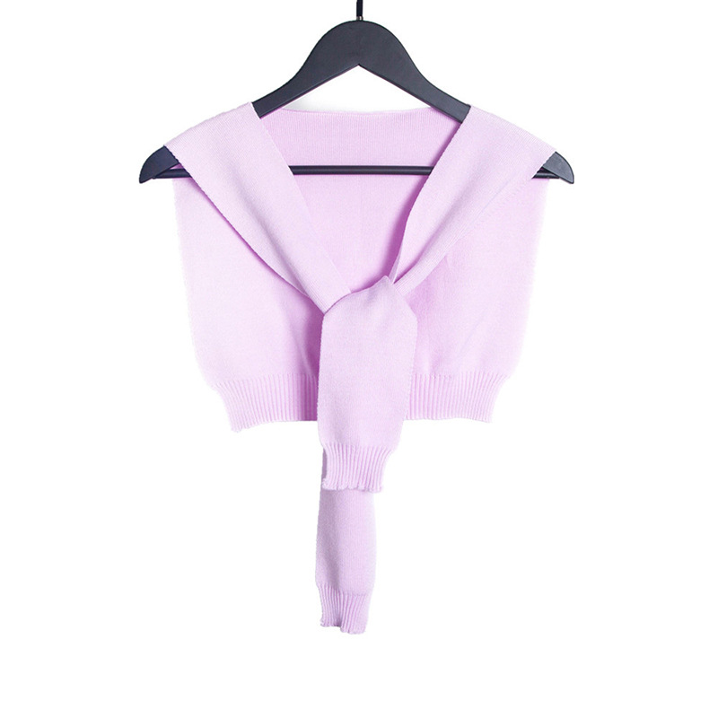 Прямая продажа с фабрики, новый корейский воротник с узлом, однотонный вязаный наружный маленький шаль, женский шерстяной шарф