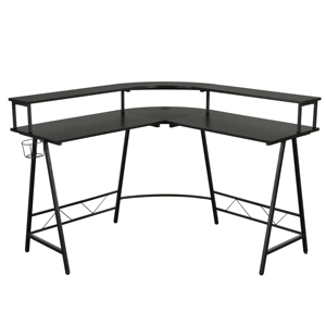 <span class=keywords><strong>Escritorio</strong></span> Gaming RGB Grande en Forma <span class=keywords><strong>de</strong></span> L para Computadora, Mesa <span class=keywords><strong>de</strong></span> Juego para PC Negra con Luz LED - Product Image 3