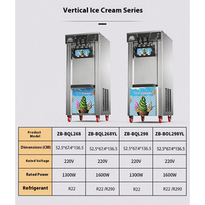 Máquina comercial para hacer helados de servicio suave para uso en <span class=keywords><strong>restaurante</strong></span>, acero inoxidable, 3 sabores, 1600W - Product Image 4