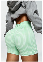 Shorts de yoga pour femmes, taille haute, effet push-up, respirants, froncés, sans coutures, anti-transpiration, pour le sport, la course, le fitness, le cyclisme
