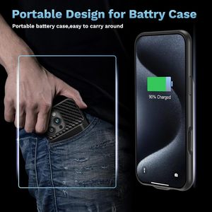 Custodia Batteria Portatile Potenziata da 13800mAh con Funzione di Ricarica per <span class=keywords><strong>iPhone</strong></span> Serie <span class=keywords><strong>12</strong></span>, 13, 14, 15 Plus, 16, 17 Air, 18 <span class=keywords><strong>Pro</strong></span> Max - Product Image 4