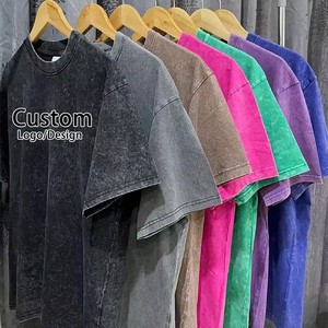 เสื้อยืดพิมพ์ลาย DTG DTF สไตล์วินเทจฟอกสี  โลโก้สั่งทำได้  เนื้อผ้าคอตตอน 100% หนานุ่ม  สำหรับผู้ชาย  เสื้อยืดเปล่า  สตรีทแวร์  ลำลอง - Product Image 1