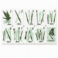 Tuiles de Mahjong noires modernes à motif abstrait, en acrylique, ensemble de luxe sculpté, 160 pièces, portable, pour 4 joueurs, divertissant