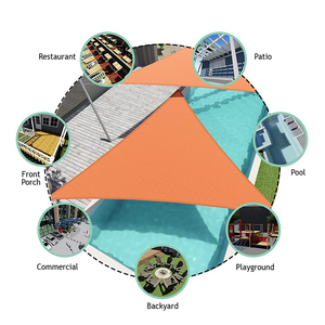 Voile d'ombrage HDPE 5x5x5m avec protection UV 90% pour <span class=keywords><strong>jardin</strong></span>, gazebo, <span class=keywords><strong>auvent</strong></span> et piscine - Orange - Product Image 5