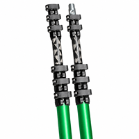 Canne télescopique en fibre de carbone à 4 sections, longueur extensible de 5580 mm, avec boucles de verrouillage stables