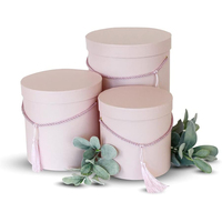 Cylindres en papier emballage luxe romantique Valentine rose boîtes à fleurs forme ronde fête de mariage faveur cas avec poignée