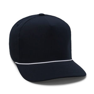 Custom Rope Golf <b>Hat</b> 5-panel Performance <b>Hat</b> with Custom Logo <b>Navy</b> Baseball Cap IVA-C-G-30 - Product Image 4