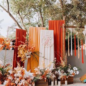 <span class=keywords><strong>Tissu</strong></span> en mousseline de soie perlée pour les décorations de mariage, une touche élégante et luxueuse pour votre jour spécial - Product Image 3