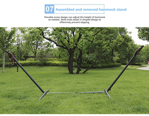 Hamaca de cama abatible doble grande familiar para exteriores con soporte de metal - Product Image 5