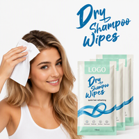 Lingettes de shampoing sec à la niacinamide, au zinc PCA et à l'extrait de thé vert - Volume instantané, contrôle du sébum, défense contre les odeurs, séchage rapide, sans résidus blancs