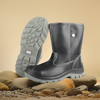 Bottes de sécurité montantes en cuir microfibre à embout d'acier, antidérapantes, résistantes aux chocs et aux éclaboussures d'huile, pour l'hiver, les mines de charbon et les champs pétrolifères, double usage
