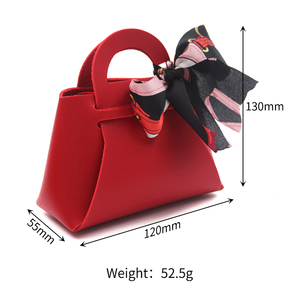 Bolsa de Regalo de Boda de Cuero PU de Lujo con Cinta de Raso, Mini Caja de Regalo de Boda Plegable, Elegante Bolsa de Regalo para Dulces - Product Image 6