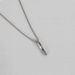 Rvs Sieraden Mannen Vrouwen Zilver Vergulde Kleurrijke Kettingen Rechthoek Twisted Hanger Eenvoudige Lange Ketting Ketting - Product Image 4