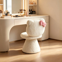 Tabouret de coiffeuse Yicheng mignon pour chambre de filles, chaise de maquillage rotative, siège de table à maquillage tendance pour mobilier de salon de beauté à domicile