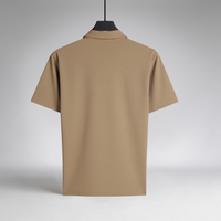 Polo élégant et polyvalent pour homme, beige doré, coupe classique, 250 GSM, vêtement de mode