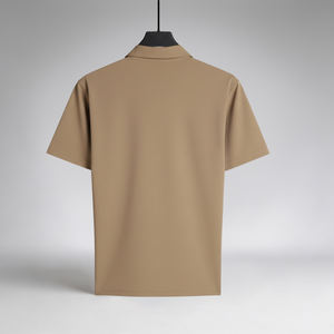 Polo élégant et polyvalent pour homme, beige doré, coupe classique, 250 GSM, vêtement de mode - Product Image 6