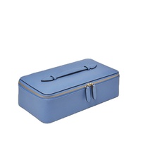 Boîte organisateur de bijoux en cuir PU de voyage, présentoir à bijoux personnalisé, moderne, 2 couches, grand coffret de rangement pour bijoux