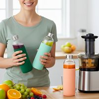 Gobelet en verre avec couvercle hermétique, verre borosilicate transparent de haute qualité, tasse à eau réutilisable, verre à boire portable pour la maison, l'extérieur, le bureau