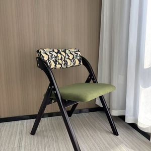 <span class=keywords><strong>Chaise</strong></span> de salle à manger en bois massif avec cadre pliable foncé, coussin <span class=keywords><strong>beige</strong></span> moelleux, style vintage, mobilier pour la maison, le bureau, le salon et l'hôtel - Product Image 5