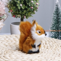 Prix usine 7cm en peluche Animal Sculpture Collection écureuil Statue Figurine artificielle fourrure Figure pour bureau ferme décor