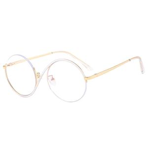 Miroir anti-lumière bleue S anneau suspendu fil demi-cadre printemps <span class=keywords><strong>pied</strong></span> lunettes métal personnalité miroir lumineux confortable - Product Image 4