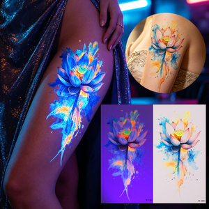 Pegatinas <span class=keywords><strong>de</strong></span> Mariposas Luminosas, Fluorescentes, Reactivas a los Rayos UV, Resistentes al Agua, <span class=keywords><strong>Tatuajes</strong></span> Temporales <span class=keywords><strong>de</strong></span> Papel Neón, OEM - Product Image 3