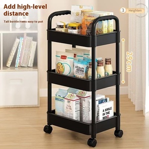 Đa-Hai Lớp Nhựa Xe Đẩy Giá Cho Phòng Ngủ Phòng Khách Snack Bé Lưu Trữ Giải Pháp Linh Hoạt Lưu Trữ Di Chuyển Giỏ Hàng Cho Nhà - Product Image 4